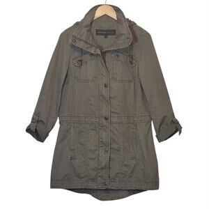 Marc New York Tan Utility Cargo Jacket Mid Length Military Fall Layering Size S